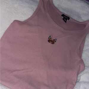 Rue21 Pink Butterfly tank top🦋 SIZE M